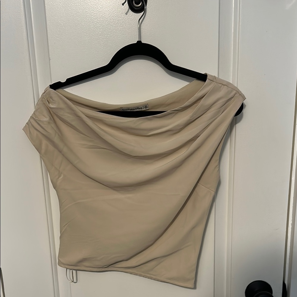 Abercrombie & Fitch Cream Drape Top